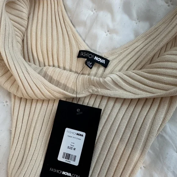 Fashion Nova Kallan Knit Dress Color Taupe Sz M - Picture 10 of 10